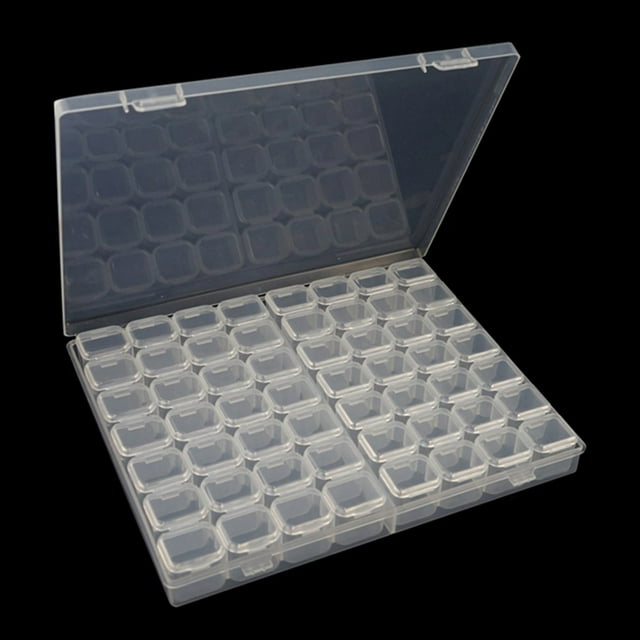 5D Jewelry Box Organizer Box Storage Case Diy Painting Drill Rhinestone Bead 56 Grid Transparent Container