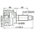 thumbnail image 2 of Febest OUTER CV JOINT 22X56X27 # 0810-007 OEM 28021-AA162, 2 of 2
