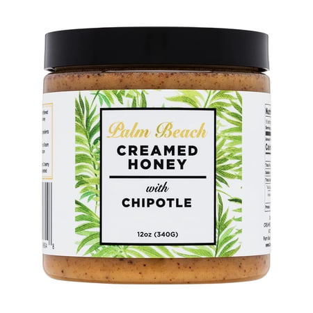 Palm Beach Creamed Honey with Chipotle, Whipped Natural Wildflower Honey, Kosher Certified, 12 Ounces