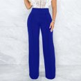 thumbnail image 5 of HUPTTEW Women Stretchy Straight Leg Pants Comfy Solid Classic High Waisted Wide Leg Long Bootcut Pant Slacks Work Office, 5 of 8