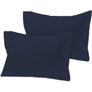 Cotton Metrics Travel Pillowcase 14x20 Set of 2 Toddler Pillowcase Zipper Closure 800 Thread Count 100% Organic Cotton Pack of 2 Travel Size Pillow Cases Navy Blue Solid