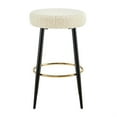 thumbnail image 6 of Demi Bonn 25" Counter Height Bar Stools Set of 2, PU Leather Upholstered Barstools, Kitchen Island Countertop Chairs for Dining Room, White, 6 of 6