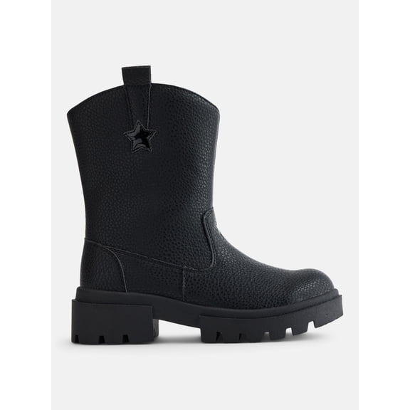 Justice Little and Big Girls' Faux Leather Moto Boots