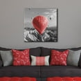 thumbnail image 2 of wall26 Black and White Photograph with Pop of Color of a Hot Air Balloon - Canvas Art Home Art - 24" x 24", 2 of 4