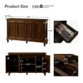 thumbnail image 6 of 58" Wine Sideboard 3 Doors Storge Accent Cabinet with Adjustable Shelves and Drawer Walnut, 6 of 7