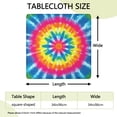 thumbnail image 2 of Colorful Rainbow Tie Dye Spiral Pattern Square Fitted Tablecloth with Elastic Edge,Square Table Cover,Washable Elastic Table Cover for Home Kitchen Party Decor 34"x34", 2 of 6
