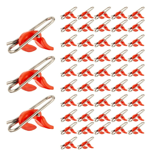 50x Clips de cebo de impacto, Clips de liberación de cebo, herramienta de liberación rápida de anzuelo, aparejos de polea de señuelo, conector de Rojo