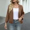thumbnail image 3 of Lantern Sleeve Cardigan for Women Cropped Loose Sweaters Chunky Knit Tops 2025 Fashion Shirts Coat Bolero Shrugs Jumper Jacket Stylish Soft Outfits Fall Work Clothes, 3 of 4