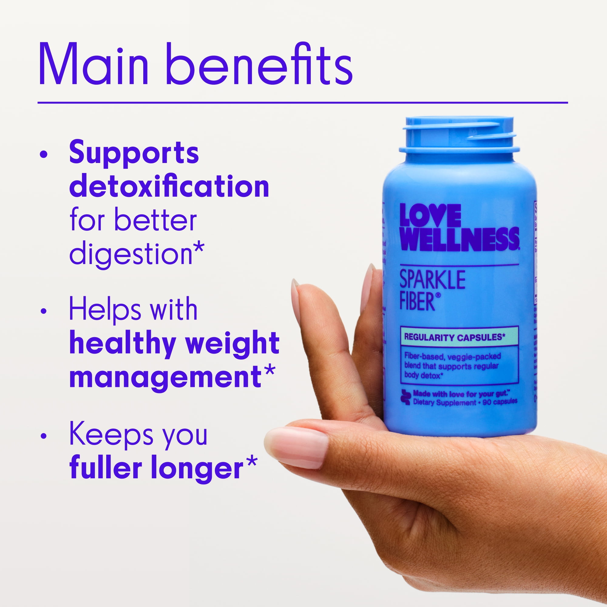 Love Wellness Sparkle Fiber, Regularity Capsules*, 90ct
