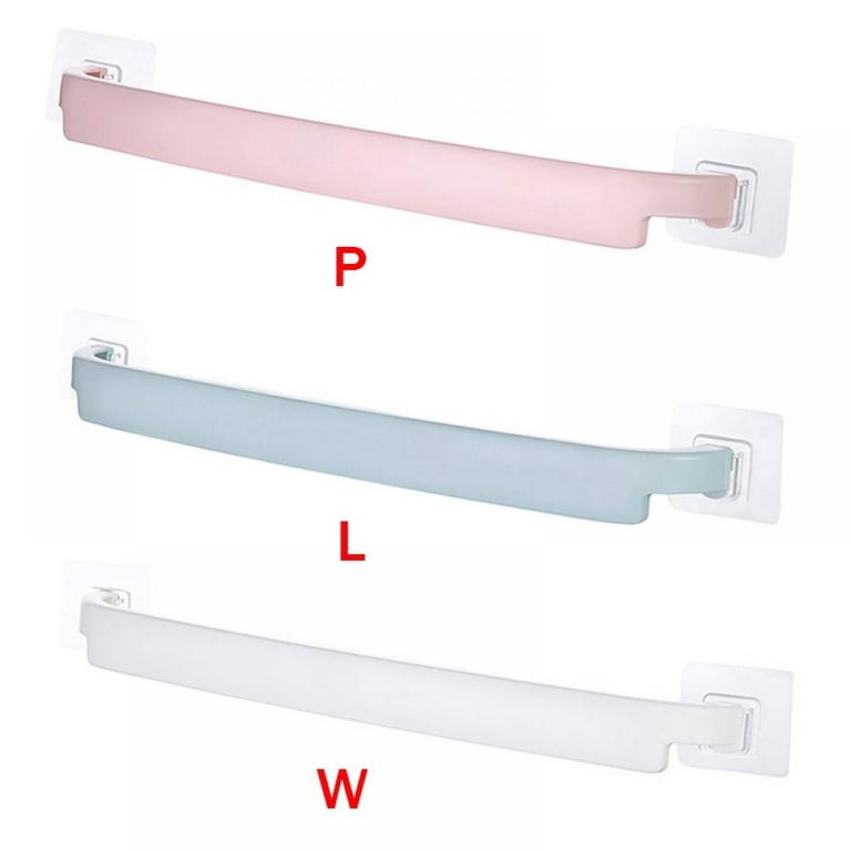 Self Adhesive Towel Rod Towel Bar Stick on Wall Bath Towel Holder Rail Rack  Kitchen Bathroom, Pink