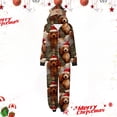 thumbnail image 2 of Odeerbi Christmas Onesie Pajamas for Family Holiday Sleep Jumpsuit Long Sleeve Family Christmas Pajamas Matching Sets Mom Printed Loungewear Jumpsuit Sleepwear Xmas PJs Set Coffee, 2 of 9