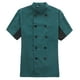 thumbnail image 1 of CHEF Abrigo de manga corta con botones bolsillos cocinero chaqueta de cocción chic trabajo de trabajo desgaste uniforme traje para restaurante hotel cafetería cocina oscuro verde l Methold HA012101-12, 1 of 7