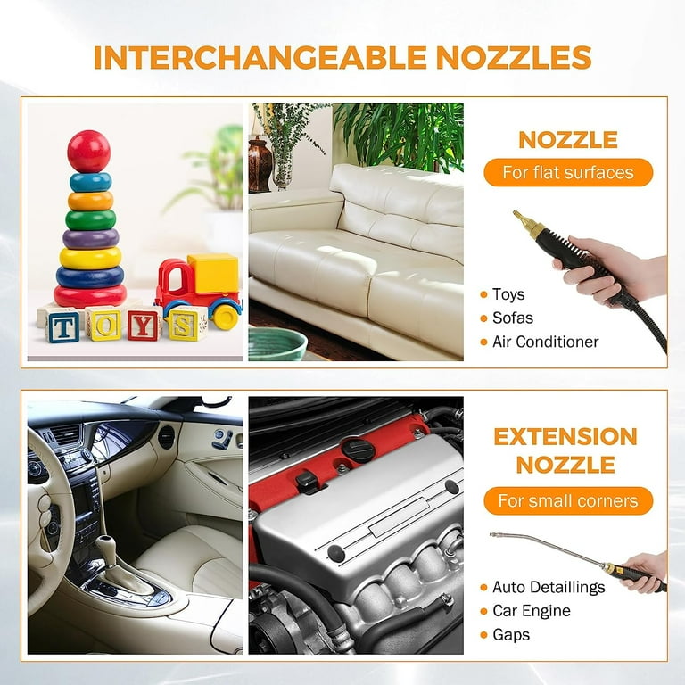 2500W Car Steamer for Auto Detailing High Pressure Handheld Steam Cleaner with Water Tank Portable Electric Steam Cleaning Machine Home Use Kitchen Floors Tools