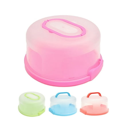 

SPRING PARK Cake Carrier Holder Plate Cover Saver Round Serving Tray Storage Container Stand for Cakes & Cupcakes with Collapsible Handles