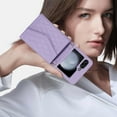 thumbnail image 5 of Allytechgroup Galaxy Z Flip 6 Wallet Case for Girls Women, Crossbody Strap Cards Slots Shockproof Protective S Pen Holder Mini Carrying Bag Case for Samsung Galaxy Z Flip 6, Lightpurple, 5 of 9