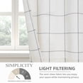 thumbnail image 4 of DriftAway Kitchen Curtains Striped Tier Linen Short Curtains Windowpane Plaid Cafe 24 Inch Length for Living Room Bathroom Chris Farmhouse Rustic Rod Pocket 2 Panels Gray, 4 of 8