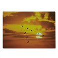 thumbnail image 2 of Birds Cutting Board, V Shaped Formation Flying in Cloudy Scenic Sky with Majestic Sunset Cloudscape Print, Decorative Tempered Glass Cutting and Serving Board, Large Size, Orange, by Ambesonne, 2 of 5