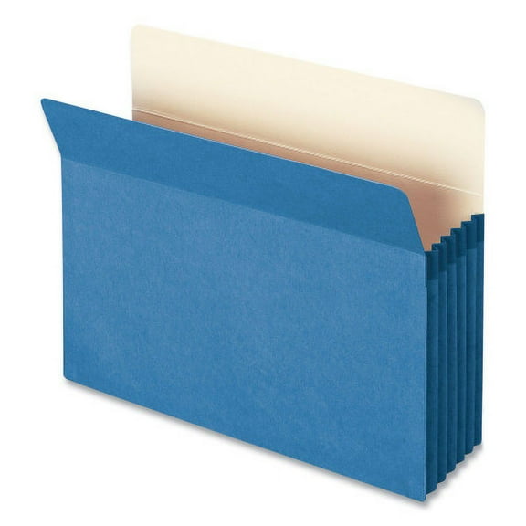 Smead Colored File Pockets, 5.25" Expansion, Letter Size, Blue, Each