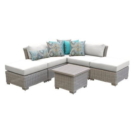 tk classics coast 6 piece wicker patio furniture set with ottoman