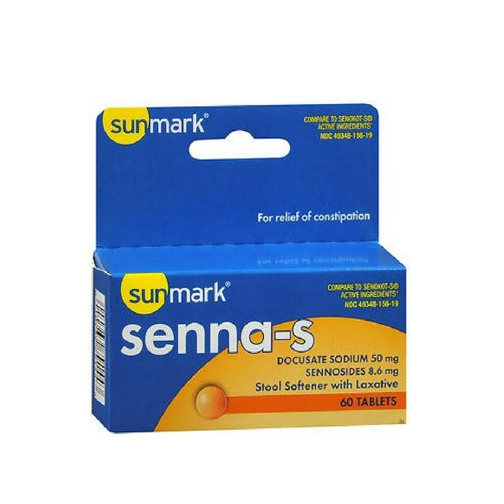Sunmark Senna Stool Softener Laxative Tablets, 60 Count