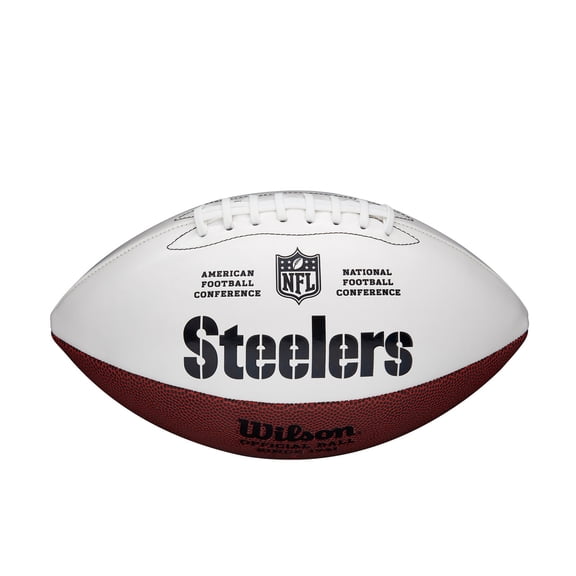 Pittsburgh Steelers Wilson NFL Live Signature Autograph White Panel Football - Deflated