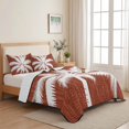 thumbnail image 5 of Quilts Queen Size Bedding Set, Tropical Plants Lightweight Quilted Comforter, Orange Red Summer Coastal Palm Tree Leaves Reversible Bedspread Coverlet with Pillow Covers for All Season, 90" x 96", 5 of 9