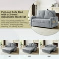 thumbnail image 4 of Euroco Convertible Chenille Sofa Bed with USB Charging Ports, Adjustable Backrest, Cup Holders & Pull-Out Design – Modern Loveseat Sleeper with Side Storage for Small Spaces, 4 of 8