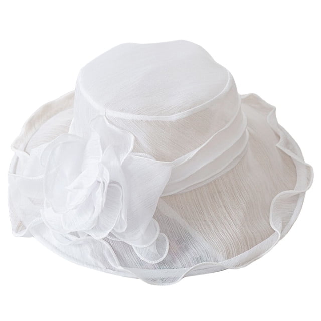 Sombrero de sol para mujer Floral: Gorro de playa de ala ancha de gasa transpirable Gorra de viaje para dama