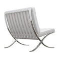 thumbnail image 4 of HomeRoots 520598 32 x 31.5 x 30 in. White & Silver Italian Leather Tufted Lounge Chair, 4 of 9