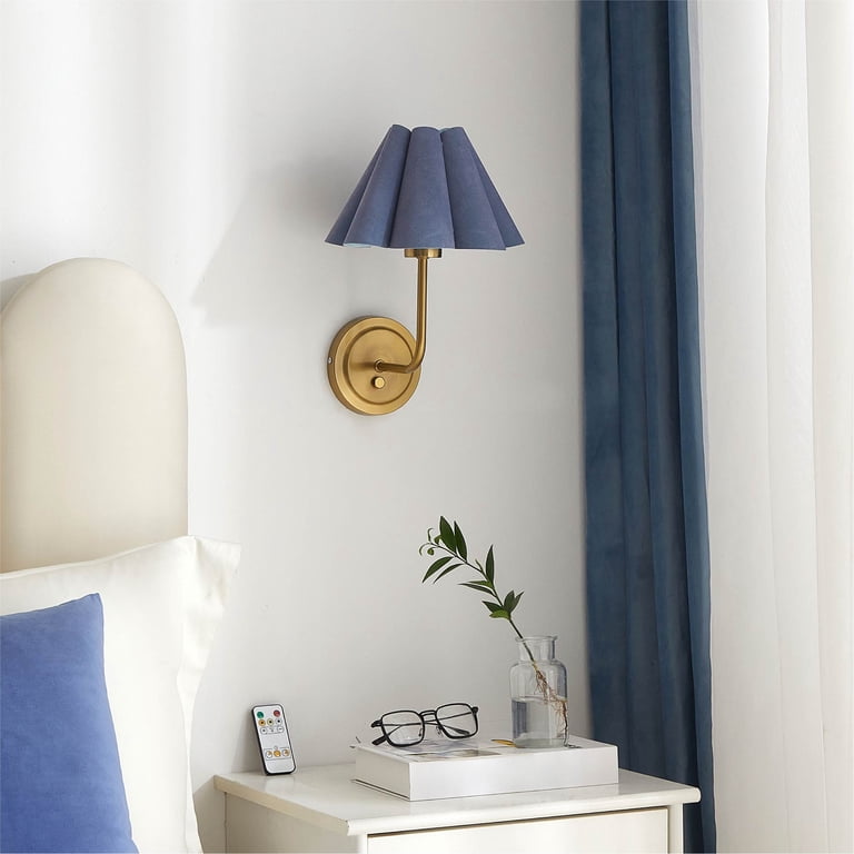 Home Decor Collection Blue Velvet Pleated Wall Sconce - Walmart.com