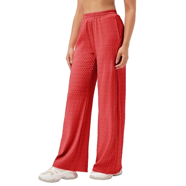 Birdeem Plus Size Pants for Womenwomens Solid Color Plus Size Solid Color Lace Up Elastic Sports and Leisure Pantsplus Size Womens Pants