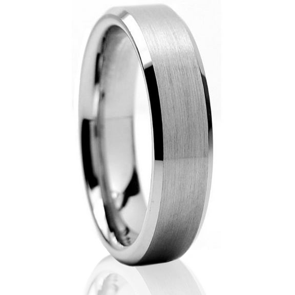 Tungsten Wedding Band Ring 6mm Men's Engagement Silver with Brushed Center