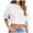 c01White, variant on Arnsht Women Crop T-Shirts Round-Neck Half Sleeve Drop Shoulder Cropped Tops Y2K Casual Solid Color Summer Basic Tees Black L