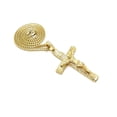 thumbnail image 3 of iJewelry2 Gold-tone Crucifix Cross Pendant Cuban Chain Necklace 20'', 3 of 5