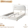 thumbnail image 2 of Merluxy King Size Boucle Bed Frames, Upholstered Platform Bed with Curved Shaped Headboard, Soft Rounded Corners, Noise Free, Easy Assembly, Cream, 2 of 6