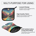 thumbnail image 3 of Yayeee Oven Mitts and Pot Holder Set of 2 Heat Resistant Kitchen Gloves Baking Hot Pad, Colorful Road, 3 of 5