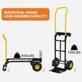 thumbnail image 2 of 2-in-1 Convertible Hand Truck & Platform Dolly Cart, Heavy Duty 800LB Capacity, 8" Non-Flat Wheels, Adjustable Handle, for Warehouse, Garden, 2 of 8