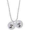 thumbnail image 1 of Delight Jewelry Silvertone Large Script Letter - I - 3/4'' Disc - Silvertone Script Initial Disc - I - Charm Necklace, 20"+3", 1 of 4