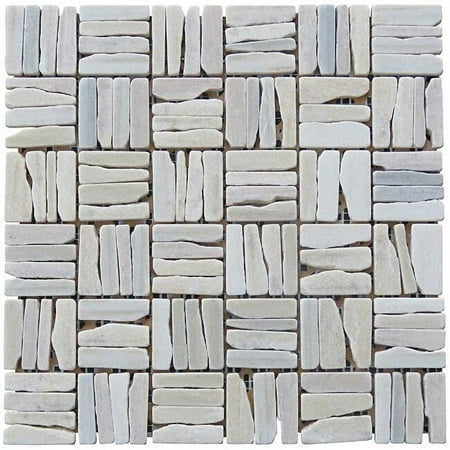 Quartzite Alternate Pattern Mosaic - White