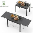 thumbnail image 3 of Homiyad Patio Dining Expandable Table, Metal Aluminum Outdoor Table for 6-8 Person Rectangular Table for Garden Lawn Porch Bistro(Black,1 Table), 3 of 5