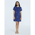 thumbnail image 2 of Free Assembly Women’s and Women's Plus Embroidered Mini Dress with Puff Sleeves, Sizes XS-4X, 2 of 5