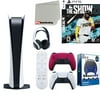 Sony Playstation 5 Digital Version (Sony PS5 Digital) with Cosmic Red Extra Controller, Headset, Media Remote, MLB The Show 21, Accessory Starter Kit and Microfiber Cleaning Cloth Bundle