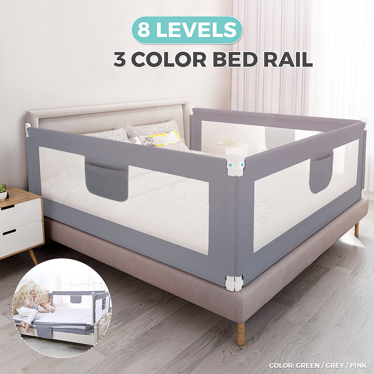queen size bed rails for toddlers