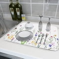 thumbnail image 6 of Watercolor Floral Dish Drying Mat for Kitchen Counter 18x24 Inch Spring Summer Wild Flower Butterfly Absorbent Reversible Microfiber Dish Drainer Rack Mats Countertops Protector Mat, 6 of 7