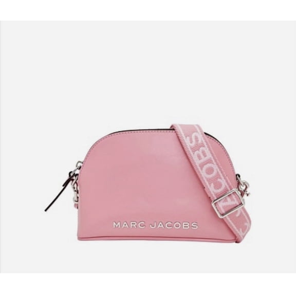 Marc Jacobs Small Dome Leather Crossbody Bag In Petal Pink