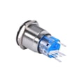 thumbnail image 1 of Bouton Interrupteur d'Alimentation sur Interrupteur de Bouton de Verrouillage 19mm 12V-24V Inoxydable Étanche Verrouillage Bouton Poussoir Interrupteur d'Alimentation Bleu LED, 1 of 3