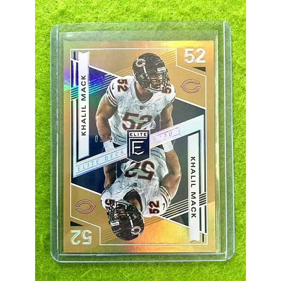KHALIL MACK GOLD PRIZM CARD JERSEY #52 BEARS SP 2019 Donruss Elite Deck SSP #/10