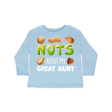 

Inktastic Nuts About My Great Aunt Peanut Almond Pistachio Gift Toddler Boy or Toddler Girl Long Sleeve T-Shirt