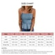 thumbnail image 5 of Top de tiras para mujer, dobladillo fruncido con volantes, corte ajustado, Top de verano sin mangas para mujer para citas diarias en la playa, azul claro L, 5 of 5