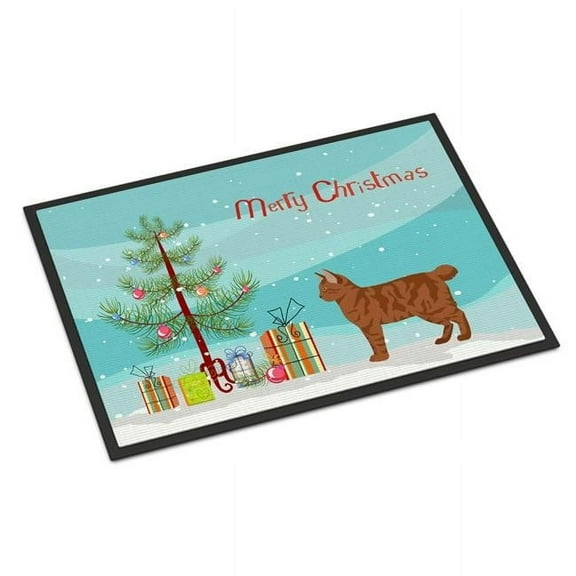 American Bobtail #2 Cat Merry Christmas Indoor or Outdoor Mat 18x27 CK4551MAT